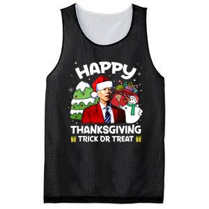 Happy Thanksgiving Trick Or Treat Joe Biden Santa Christmas Mesh Reversible Basketball Jersey Tank