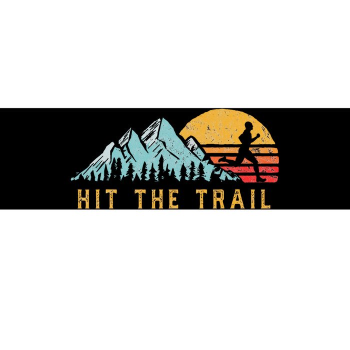 Hit The Trail Runner Retro Style Vintage Running Bumper Sticker