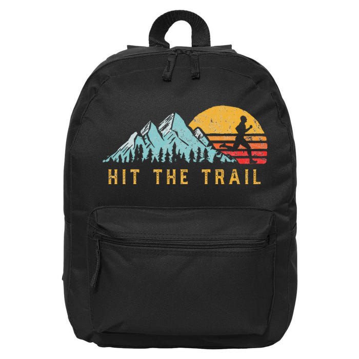 Hit The Trail Runner Retro Style Vintage Running 16 in Basic Backpack