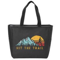 Hit The Trail Runner Retro Style Vintage Running Zip Tote Bag