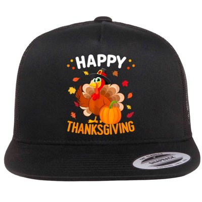 Happy Thanksgiving Turkey Day Autumn Fall Family Flat Bill Trucker Hat