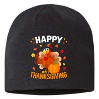 Happy Thanksgiving Turkey Day Autumn Fall Family Sustainable Beanie