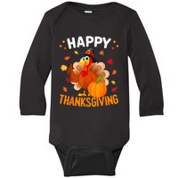 Happy Thanksgiving Turkey Day Autumn Fall Family Baby Long Sleeve Bodysuit