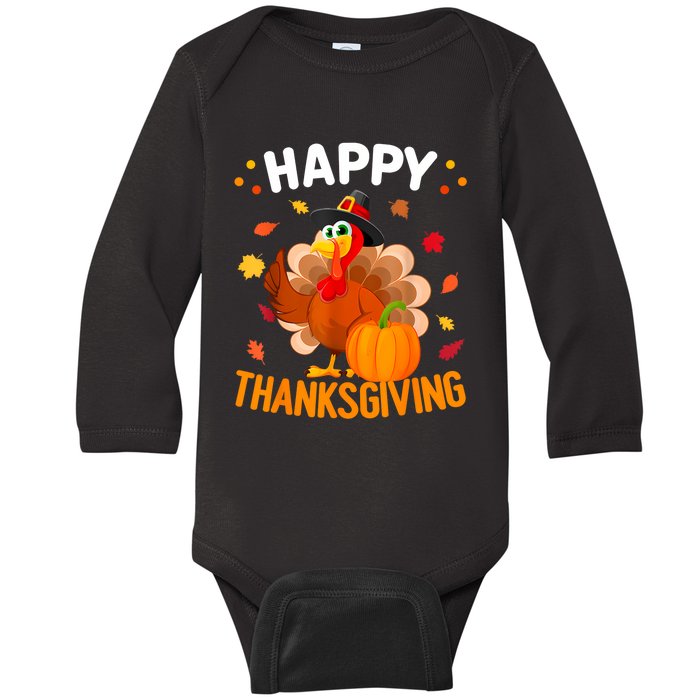 Happy Thanksgiving Turkey Day Autumn Fall Family Baby Long Sleeve Bodysuit