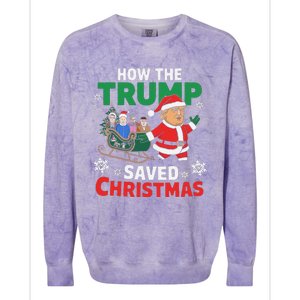 How The Trump Saved Christmas Funny Trump Christmas Colorblast Crewneck Sweatshirt