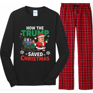 How The Trump Saved Christmas Funny Trump Christmas Long Sleeve Pajama Set