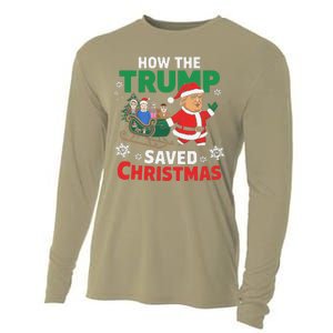 How The Trump Saved Christmas Funny Trump Christmas Cooling Performance Long Sleeve Crew