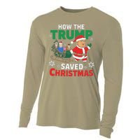 How The Trump Saved Christmas Funny Trump Christmas Cooling Performance Long Sleeve Crew