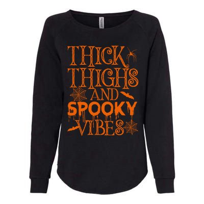 Halloween Thick Thighs And Spooky Vibes Cool Gift Womens California Wash Sweatshirt