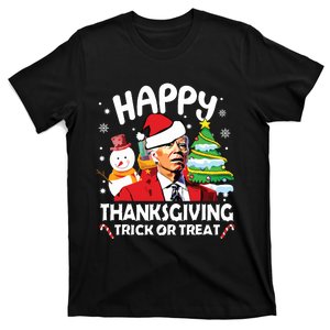 Happy Thanksgiving Trick Or Treat Joe Biden Santa Christmas T-Shirt