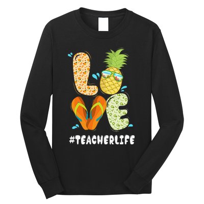 Hashtag TeacherLife Teacher Life Summer Pineapple Loves Long Sleeve Shirt