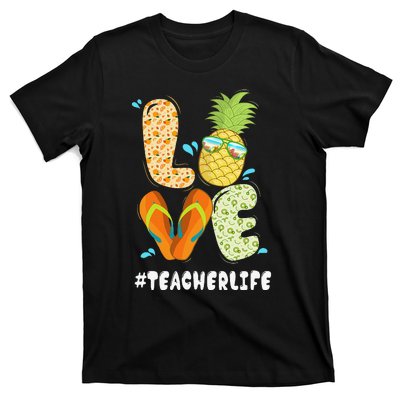 Hashtag TeacherLife Teacher Life Summer Pineapple Loves T-Shirt