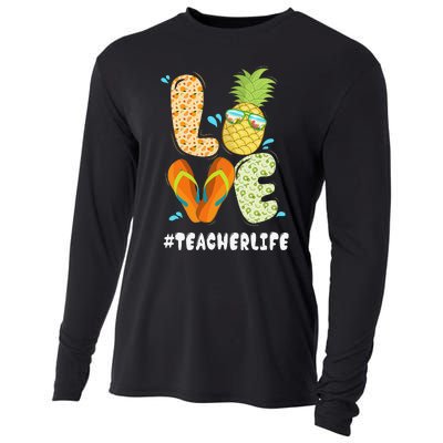 Hashtag TeacherLife Teacher Life Summer Pineapple Loves Cooling Performance Long Sleeve Crew