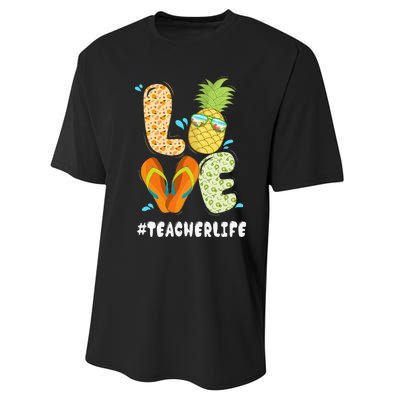 Hashtag TeacherLife Teacher Life Summer Pineapple Loves Performance Sprint T-Shirt