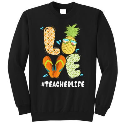 Hashtag TeacherLife Teacher Life Summer Pineapple Loves Tall Sweatshirt