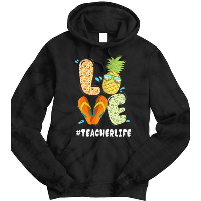 Hashtag TeacherLife Teacher Life Summer Pineapple Loves Tie Dye Hoodie