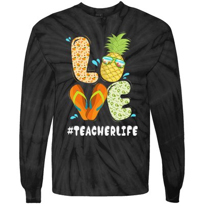 Hashtag TeacherLife Teacher Life Summer Pineapple Loves Tie-Dye Long Sleeve Shirt