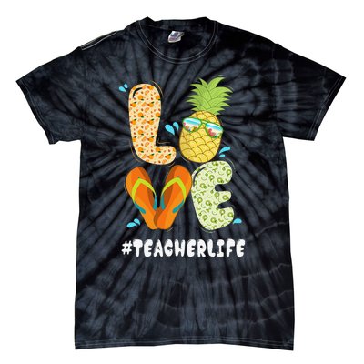 Hashtag TeacherLife Teacher Life Summer Pineapple Loves Tie-Dye T-Shirt