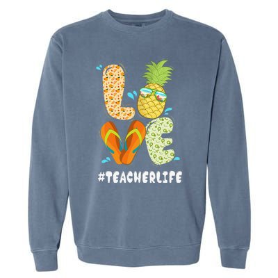 Hashtag TeacherLife Teacher Life Summer Pineapple Loves Garment-Dyed Sweatshirt