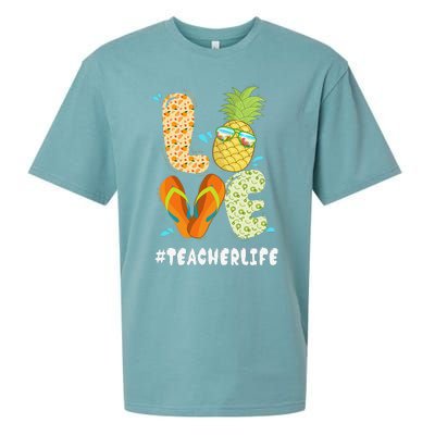 Hashtag TeacherLife Teacher Life Summer Pineapple Loves Sueded Cloud Jersey T-Shirt