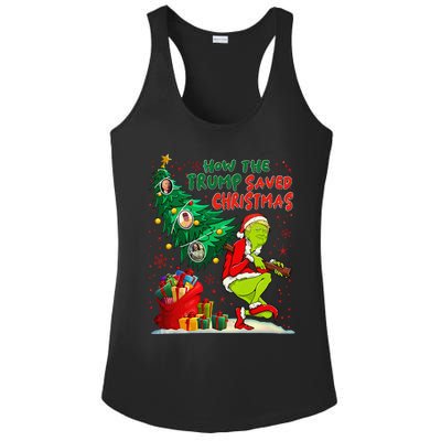 How The Trump Saved Christmas Funny Trump Christmas 2024 Ladies PosiCharge Competitor Racerback Tank