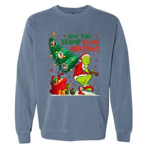 How The Trump Saved Christmas Funny Trump Christmas 2024 Garment-Dyed Sweatshirt