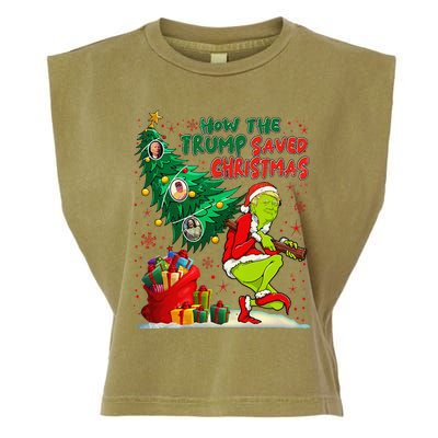 How The Trump Saved Christmas Funny Trump Christmas 2024 Garment-Dyed Women's Muscle Tee