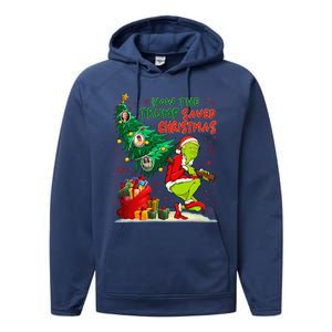 How The Trump Saved Christmas Funny Trump Christmas 2024 Performance Fleece Hoodie