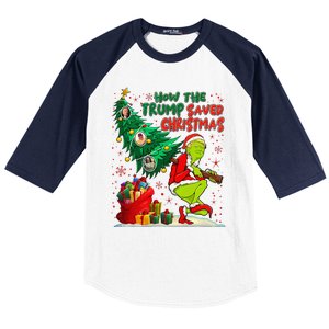 How The Trump Saved Christmas Funny Trump Christmas 2024 Baseball Sleeve Shirt