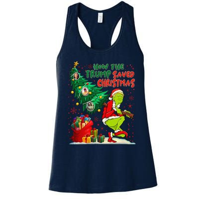 How The Trump Saved Christmas Funny Trump Christmas 2024 Women's Racerback Tank