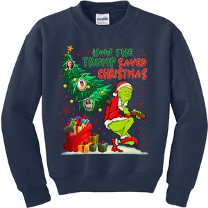 How The Trump Saved Christmas Funny Trump Christmas 2024 Kids Sweatshirt