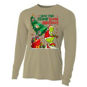 How The Trump Saved Christmas Funny Trump Christmas 2024 Cooling Performance Long Sleeve Crew