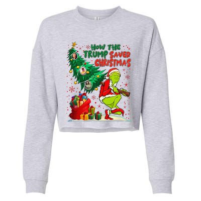 How The Trump Saved Christmas Funny Trump Christmas 2024 Cropped Pullover Crew