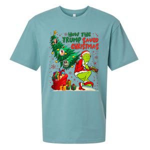 How The Trump Saved Christmas Funny Trump Christmas 2024 Sueded Cloud Jersey T-Shirt