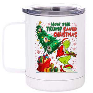 How The Trump Saved Christmas Funny Trump Christmas 2024 12 oz Stainless Steel Tumbler Cup