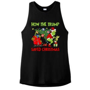 How The Trump Saved Christmas Funny Trump Christmas 2024 Ladies PosiCharge Tri-Blend Wicking Tank