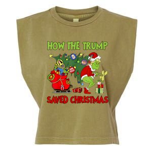 How The Trump Saved Christmas Funny Trump Christmas 2024 Garment-Dyed Women's Muscle Tee