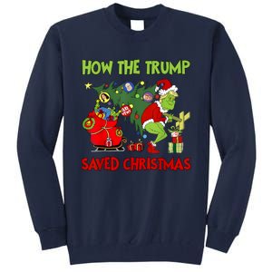 How The Trump Saved Christmas Funny Trump Christmas 2024 Tall Sweatshirt