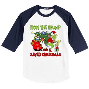 How The Trump Saved Christmas Funny Trump Christmas 2024 Baseball Sleeve Shirt