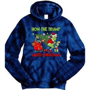 How The Trump Saved Christmas Funny Trump Christmas 2024 Tie Dye Hoodie