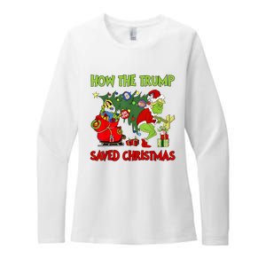 How The Trump Saved Christmas Funny Trump Christmas 2024 Womens CVC Long Sleeve Shirt