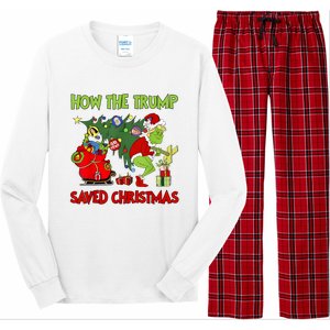 How The Trump Saved Christmas Funny Trump Christmas 2024 Long Sleeve Pajama Set