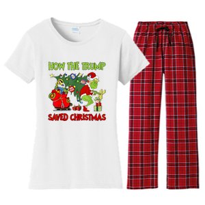 How The Trump Saved Christmas Funny Trump Christmas 2024 Women's Flannel Pajama Set