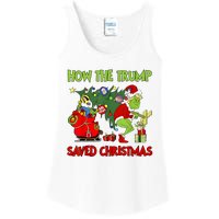 How The Trump Saved Christmas Funny Trump Christmas 2024 Ladies Essential Tank