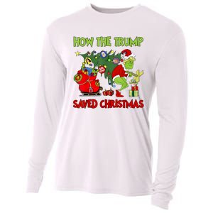 How The Trump Saved Christmas Funny Trump Christmas 2024 Cooling Performance Long Sleeve Crew