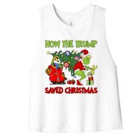 How The Trump Saved Christmas Funny Trump Christmas 2024 Women's Racerback Cropped Tank