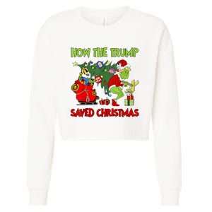 How The Trump Saved Christmas Funny Trump Christmas 2024 Cropped Pullover Crew