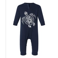 Hawaiian Turtle Tribal Art Infant Fleece One Piece