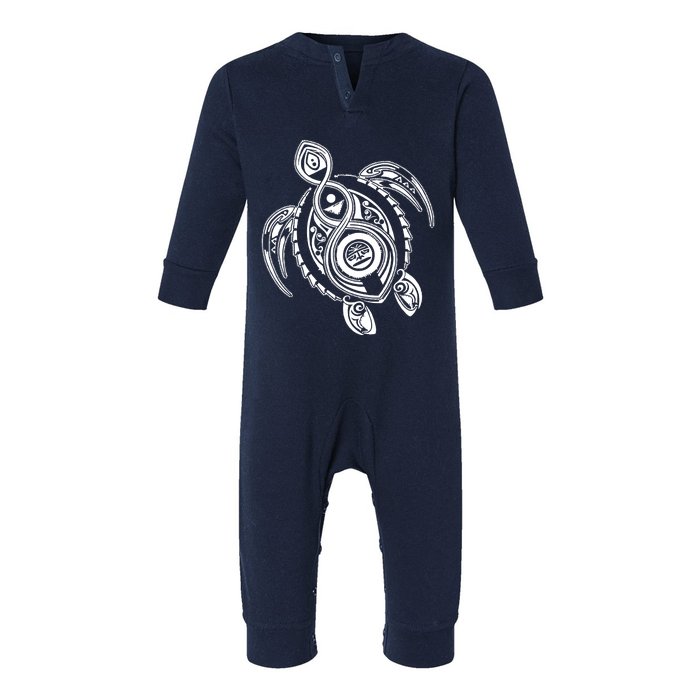 Hawaiian Turtle Tribal Art Infant Fleece One Piece