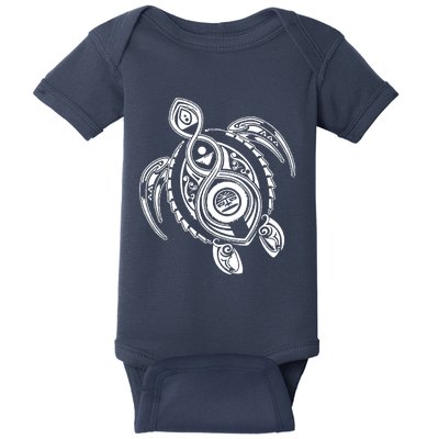 Hawaiian Turtle Tribal Art Baby Bodysuit